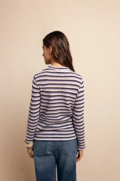 Slowlove Top básico estructura Estampado blanco Online