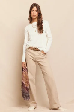 Slowlove Top básico melange Blanco Best