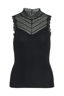 Vila Top con encaje de modal Negro Discount