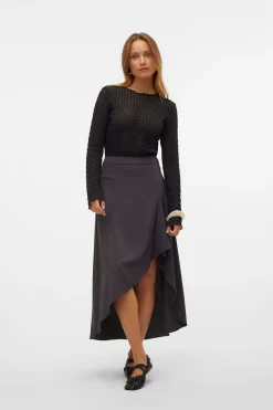 Vero Moda Top corto de manga larga Negro Online