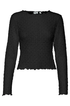 Vero Moda Top corto de manga larga Negro Online