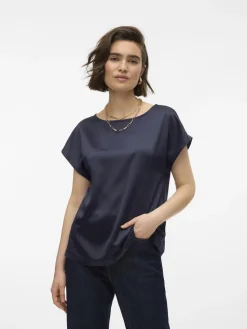 Vero Moda Top de manga corta Azul marino Outlet