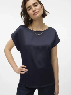 Vero Moda Top de manga corta Azul marino Outlet