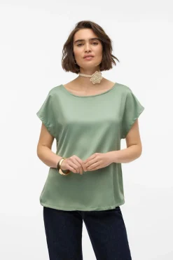 Vero Moda Top de manga corta Verde oscuro