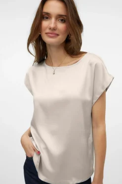 Vero Moda Top de manga corta Beige Outlet