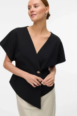 Vero Moda Top de manga corta murciélago Negro New