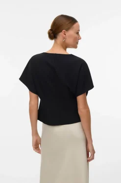 Vero Moda Top de manga corta murciélago Negro New