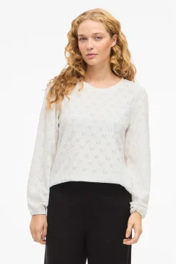 Vila Top de manga larga con viscosa Blanco New