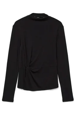 Vero Moda Top de manga larga cuello Perkins Negro Outlet