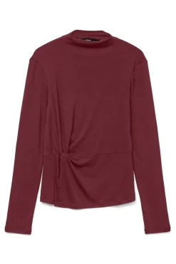 Vero Moda Top de manga larga cuello Perkins Rojo Sale
