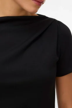 Vero Moda Top de mujer de manga corta asimétrico Negro Online