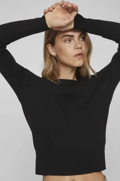 Vila Top de punto canalé Negro Online