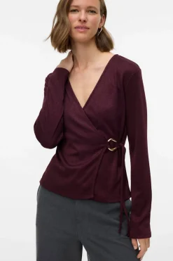 Vero Moda Top de punto detalle hebilla Morado Clearance