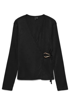 Vero Moda Top de punto detalle hebilla Negro