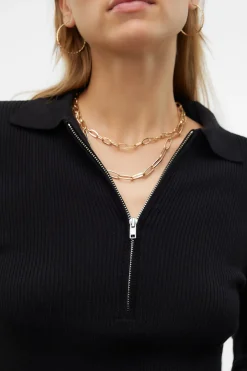 Vero Moda Top de punto estilo polo Negro Discount