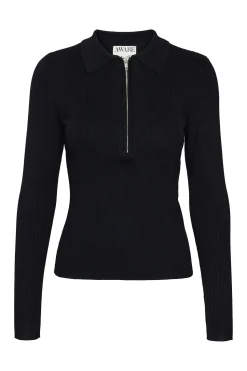 Vero Moda Top de punto estilo polo Negro Discount