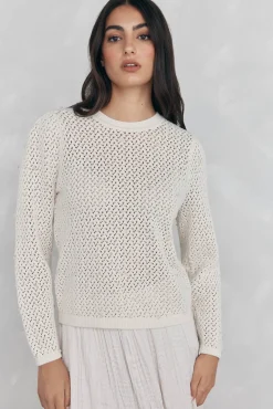 Pedro del Hierro Top de punto fantasía cristalitos Beige Online