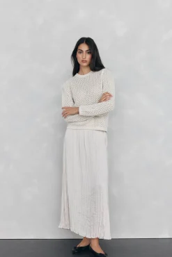 Pedro del Hierro Top de punto fantasía cristalitos Beige Online