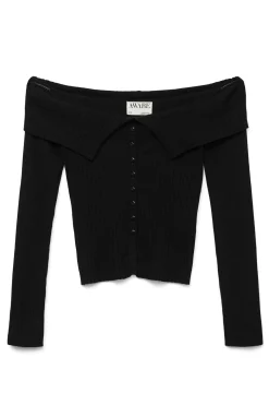 Vero Moda Top de punto hombros descubiertos Negro New