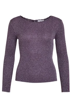Vila Top de punto reversible con lúrex Morado Sale