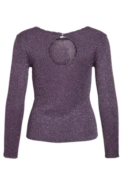 Vila Top de punto reversible con lúrex Morado Sale