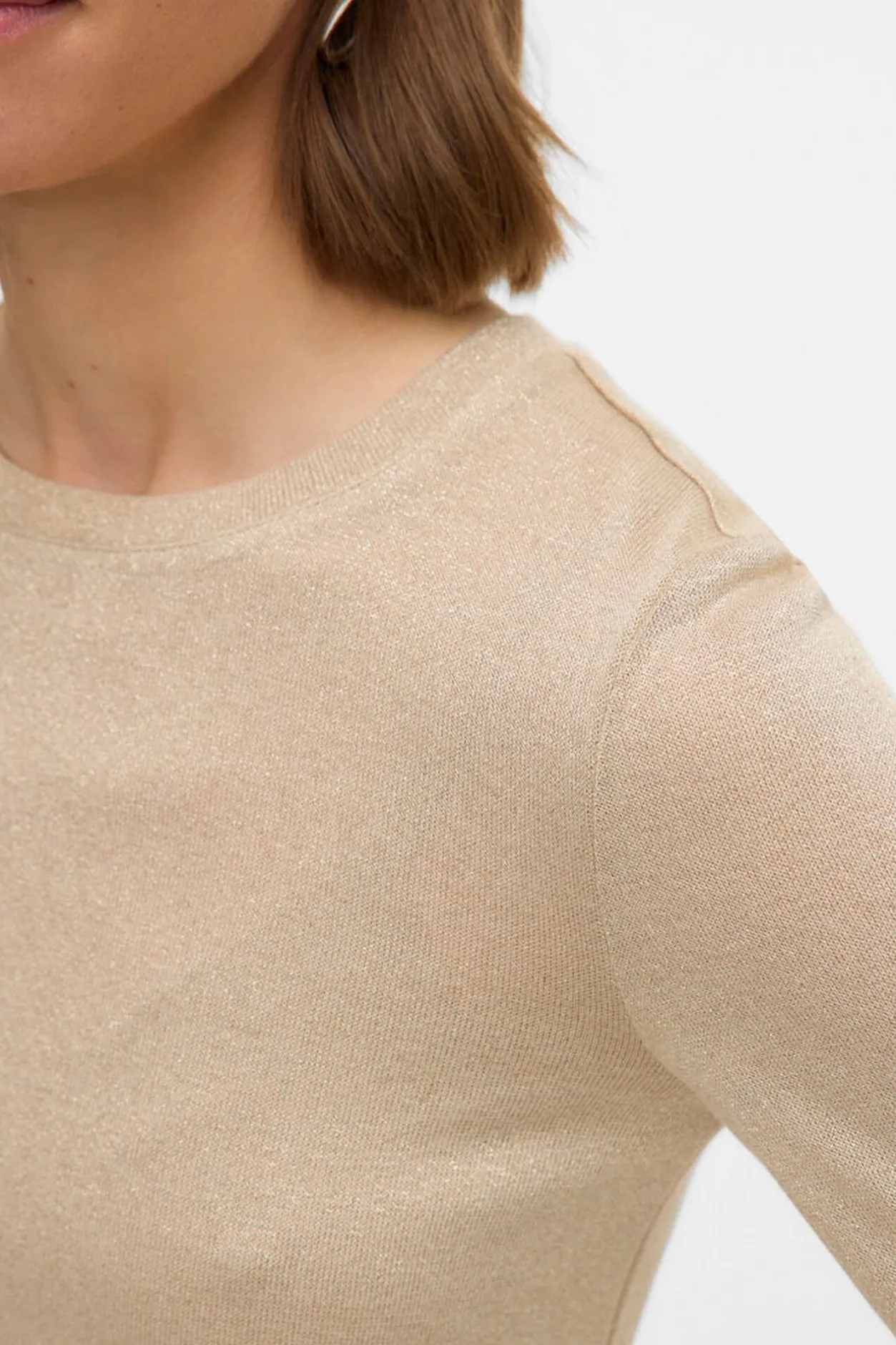 Vero Moda Top de punto tejido efecto metalizado Beige Sale