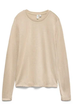 Vero Moda Top de punto tejido efecto metalizado Beige Sale