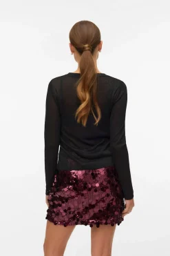 Vero Moda Top de punto tejido efecto metalizado Negro