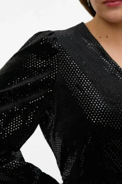 Vero Moda Curve Top detalles brillantes talla grande Negro Clearance