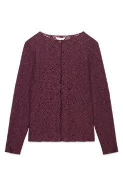 Slowlove Top encaje asimétrico Vino Hot