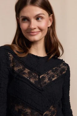 Slowlove Top encaje combinado Negro Sale