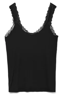 Vero Moda Curve Top encaje Curve Negro Discount