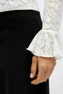 Object Top encaje volante Blanco