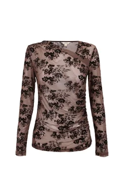 Slowlove Top escote asimétrico Marr&oacute;n oscuro Discount