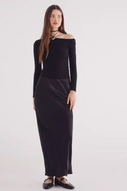 Springfield Top escote asimétrico negro New