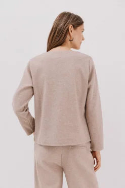 Cortefiel Top escote chimenea Beige