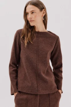 Cortefiel Top escote chimenea Marr&oacute;n oscuro New