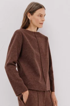 Cortefiel Top escote chimenea Marrón oscuro New