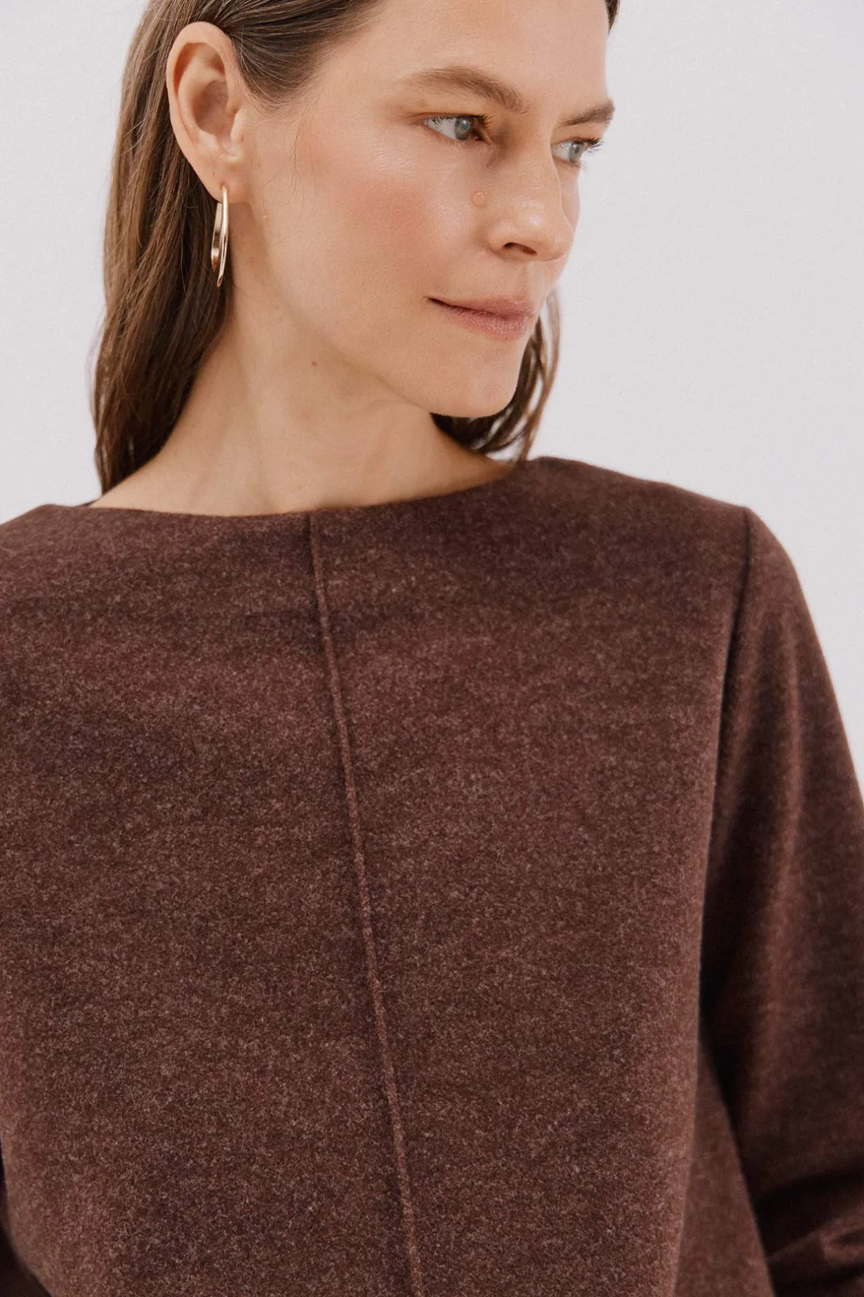 Cortefiel Top escote chimenea Marrón oscuro New