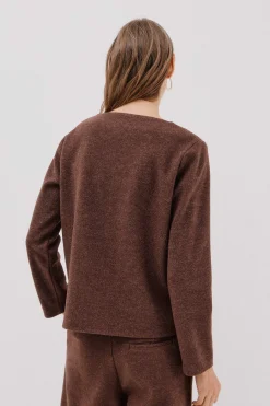 Cortefiel Top escote chimenea Marrón oscuro New