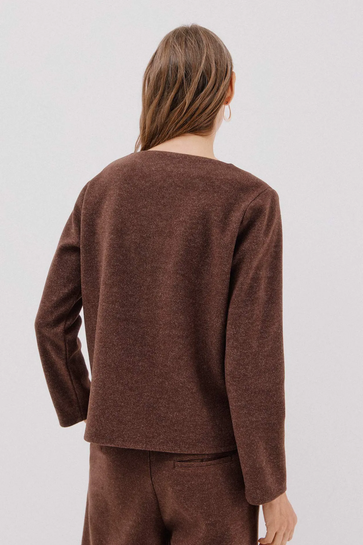 Cortefiel Top escote chimenea Marrón oscuro New