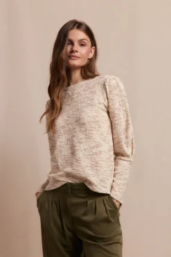 Slowlove Top estructura frunce Beige New