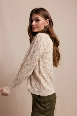 Slowlove Top estructura frunce Beige New