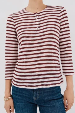 Cortefiel Top estructura rayas Vino Online