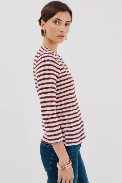 Cortefiel Top estructura rayas Vino Online