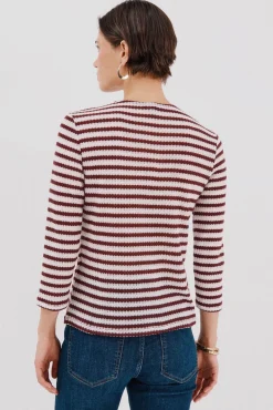 Cortefiel Top estructura rayas Vino Online