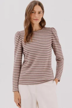 Cortefiel Top estructura rayas multicolor Estampado verde Sale