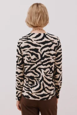 Cortefiel Top fluido pliegue Estampado blanco Online