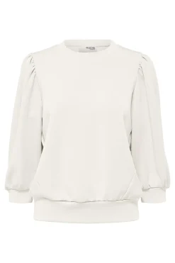 Selected Top manga abullonada Blanco Outlet