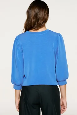 Selected Top manga abullonada Azul New